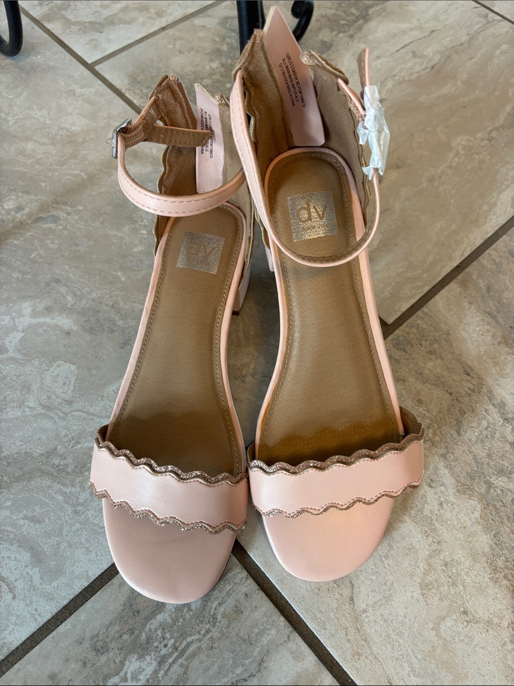 DV by Dolce Vita Blush Pink Scalloped Ankle-Strap Sandals